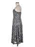 Aura Metallic Silver Cocktail Dress Size M - photo 5