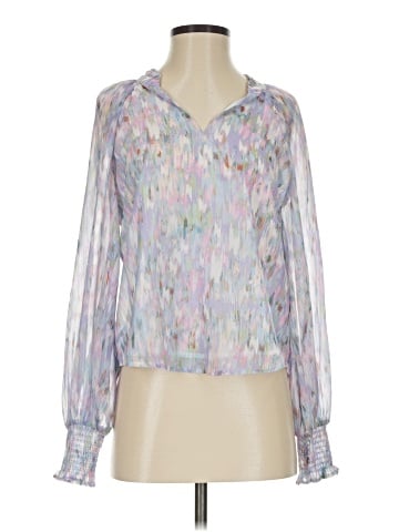 Aqua Long Sleeve Blouse (view 1)