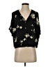 Elodie 100% Polyester Floral Black Short Sleeve Blouse Size S - photo 1