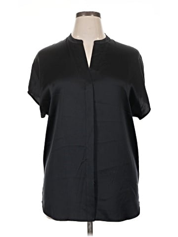 Vince. Short Sleeve Silk Top (view 1)