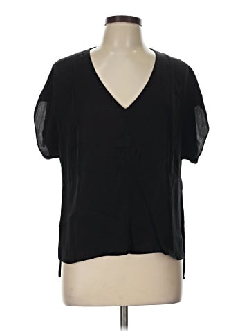 Milly Short Sleeve Silk Top (view 1)