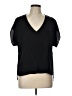 Milly Black Short Sleeve Silk Top Size L - photo 1