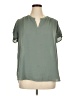 Pleione 100% Polyester Green Short Sleeve Blouse Size XL - photo 1