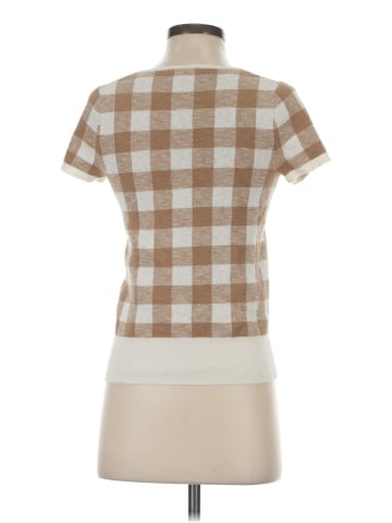 Madewell Square-Neck Sweater Tee in Gingham (view 2)