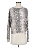 Gaze Animal Print Silver Pullover Sweater Size S - photo 1