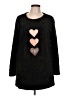 Unbranded 100% Polyester Hearts Black Pullover Sweater Size L - photo 1