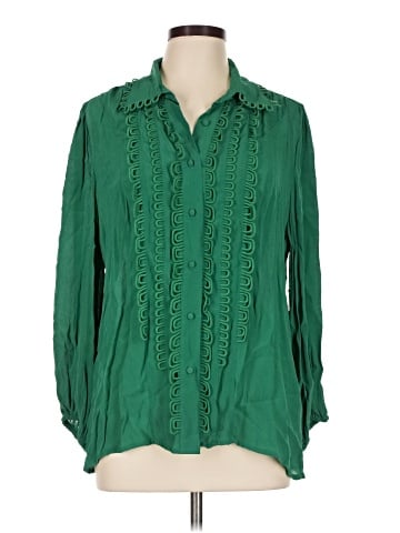 Eva Mendes by New York & Company Long Sleeve Blouse (view 1)
