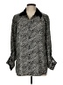 Beige by ECI Animal Print Silver 3/4 Sleeve Button-Down Shirt Size L - photo 1