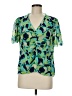 CAbi 100% Polyester Green Short Sleeve Blouse Size M - photo 1