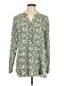 Timeson 100% Polyester Floral Green Long Sleeve Blouse Size L - photo 1