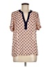 Bee Stitched 100% Polyester Polka Dots Tan Short Sleeve Polo Size M - photo 1