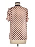 Bee Stitched 100% Polyester Polka Dots Tan Short Sleeve Polo Size M - photo 2