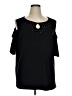 Quacker Factory Black Short Sleeve Top Size 1X - photo 1