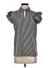 T Tahari 100% Polyester Stripes Black Short Sleeve Blouse Size 2 - photo 1