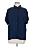 Shein 100% Polyester Solid Blue Short Sleeve Blouse Size 6 - photo 1