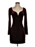 Express Polka Dots Color Block Solid Burgundy Cocktail Dress Size S - photo 1