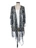 LC Lauren Conrad 100% Polyester Silver Kimono Size S (estimated) - photo 1