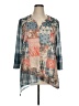 MULTIPLES Blue 3/4 Sleeve Blouse Size 0X - photo 1