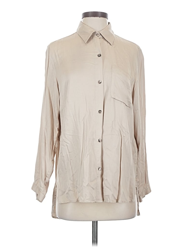 Pre-owned Neu Nomads 3/4 Sleeve Blouse In Tan