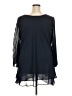 Hot In Hollywood 100% Polyester Black Blue Long Sleeve Blouse Size 2X - photo 2