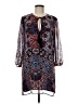 Lavender Brown 100% Silk Paisley Blue Casual Dress Size M - photo 1