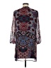 Lavender Brown 100% Silk Paisley Blue Casual Dress Size M - photo 2