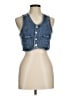 Shein Blue Sleeveless Button-Down Shirt Size 6 - photo 1