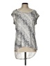 Free People Silver Short Sleeve Blouse Size L (estimated) - photo 1