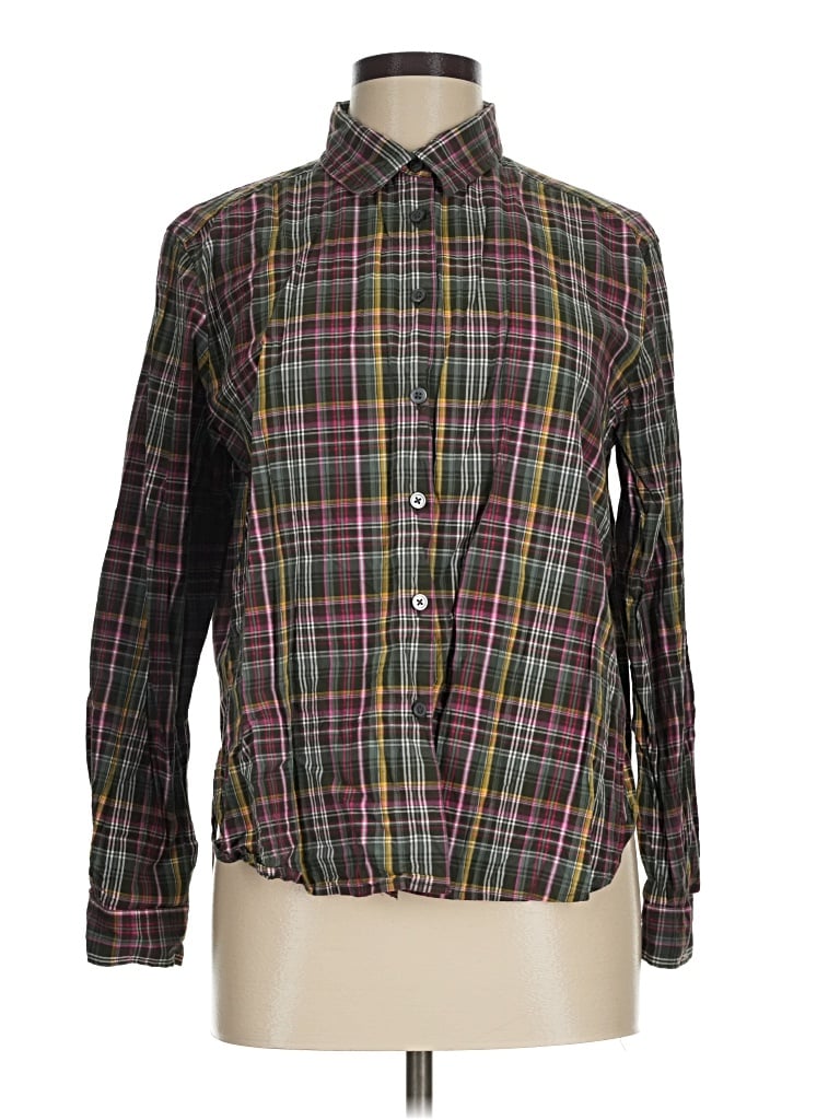 Pre-owned Ann Taylor Loft Long Sleeve Button Down Shirt In Green