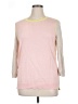 Lands' End 100% Supima Cotton Color Block Pink Pullover Sweater Size 14 - photo 1