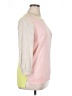 Lands' End 100% Supima Cotton Color Block Pink Pullover Sweater Size 14 - photo 4