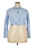 Zara Blue Long Sleeve Button-Down Shirt Size XXL - photo 1