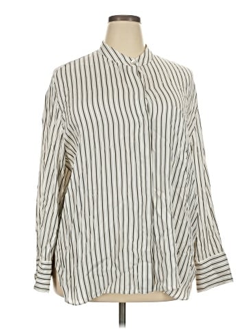 Vince. Long Sleeve Silk Top (view 1)