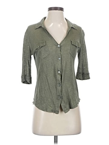 Majestic Filatures 3/4 Sleeve Button-Down Shirt (view 1)
