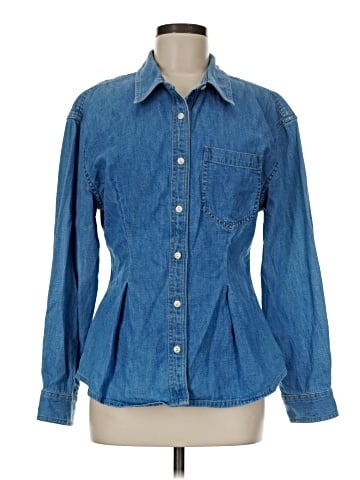 Madewell Denim Darted Button-Up Shirt in Winnset Wash (view 1)