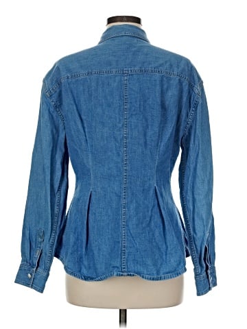 Madewell Denim Darted Button-Up Shirt in Winnset Wash (view 2)