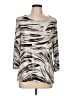 JM Collection Silver 3/4 Sleeve Top Size L - photo 1