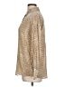 J. McLaughlin 100% Silk Animal Print Tan Long Sleeve Silk Top Size L - photo 5