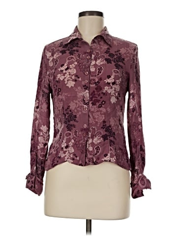 Petite Sophisticate Long Sleeve Silk Top (view 1)