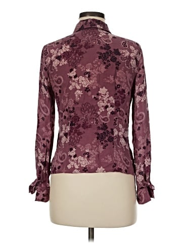 Petite Sophisticate Long Sleeve Silk Top (view 2)