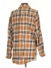 Gap 100% Cotton Plaid Brown Long Sleeve Button-Down Shirt Size S - photo 2