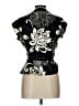 BCBGMAXAZRIA Black Short Sleeve Blouse Size L - photo 2