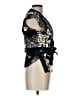 BCBGMAXAZRIA Black Short Sleeve Blouse Size L - photo 4