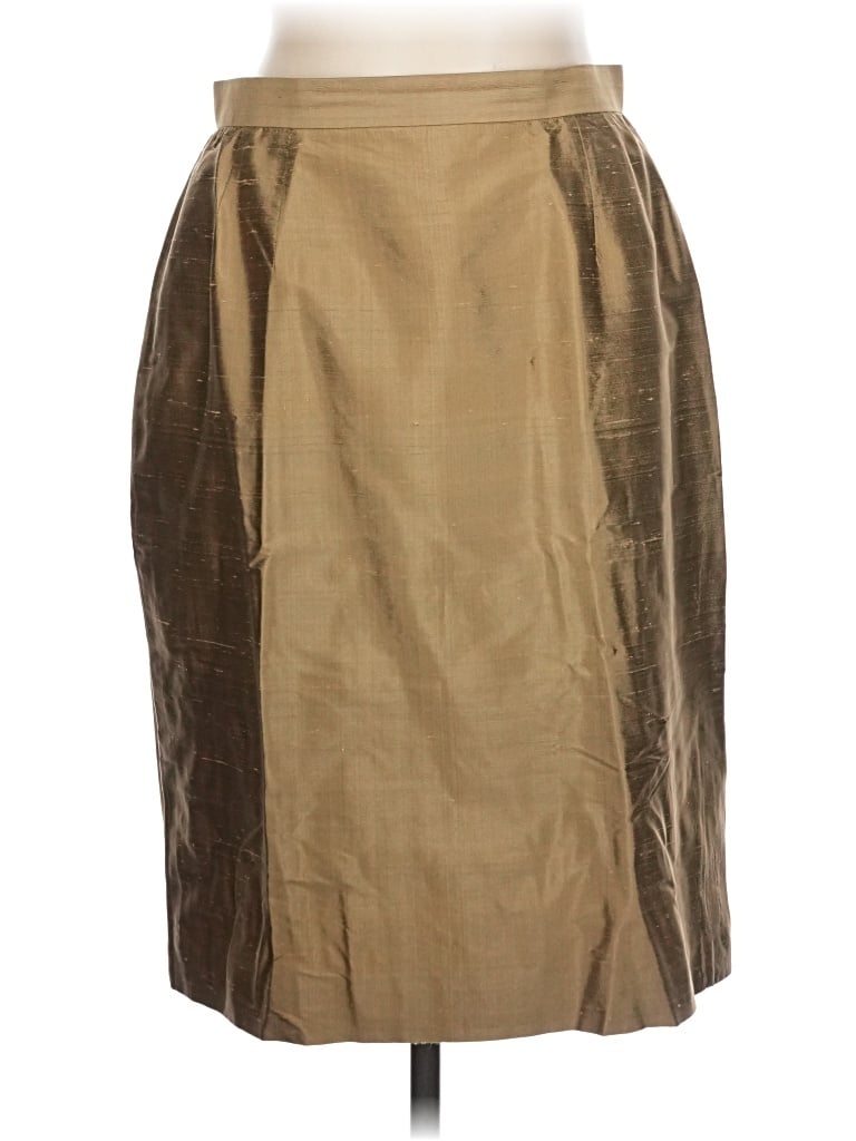 Pre-owned Carlisle Silk Skirt In Brown