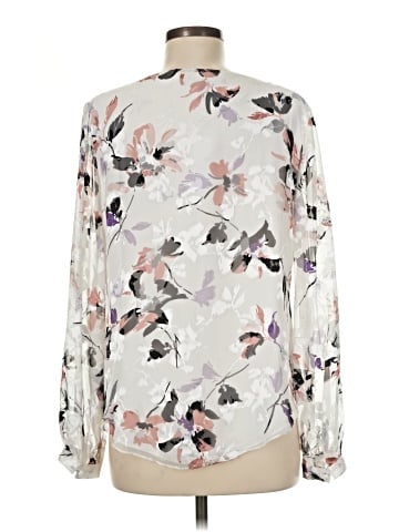 White House Black Market Long Sleeve Silk Top (view 2)