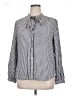 Gap 100% Rayon Stripes Silver Long Sleeve Blouse Size XL - photo 1