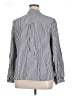 Gap 100% Rayon Stripes Silver Long Sleeve Blouse Size XL - photo 2