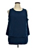 DG^2 by Diane Gilman 100% Polyester Blue Sleeveless Blouse Size 1X - photo 1