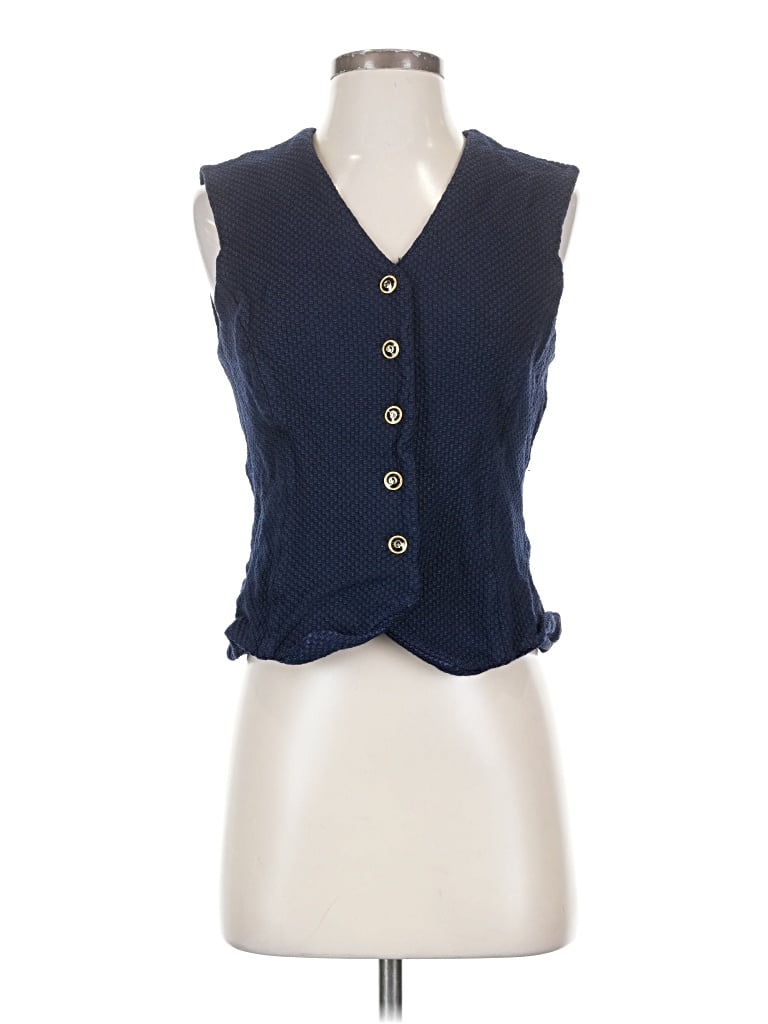 Pre-owned St. John Collection By Marie Gray Vest In Blue
