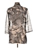 Grace Elements 100% Polyester Silver 3/4 Sleeve Blouse Size L - photo 2